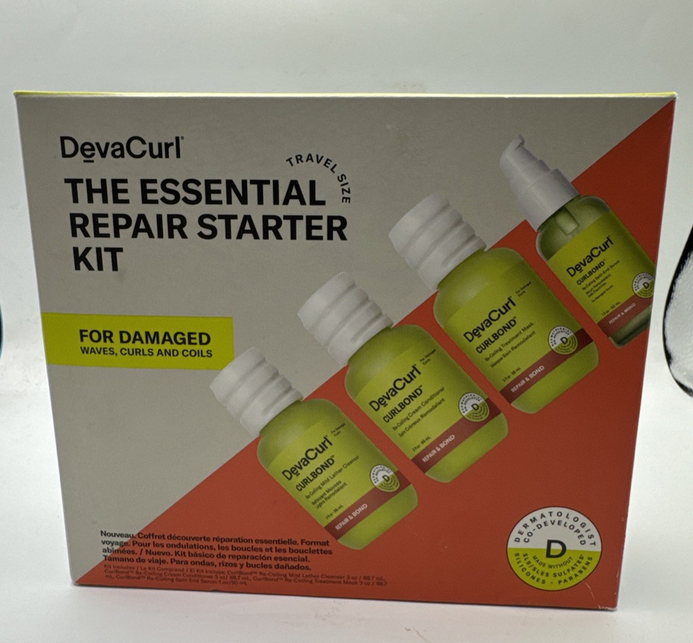 DevaCurl CurlBond Essential Repair Starter Kit Travel Size 4pc Curly Hair NIB